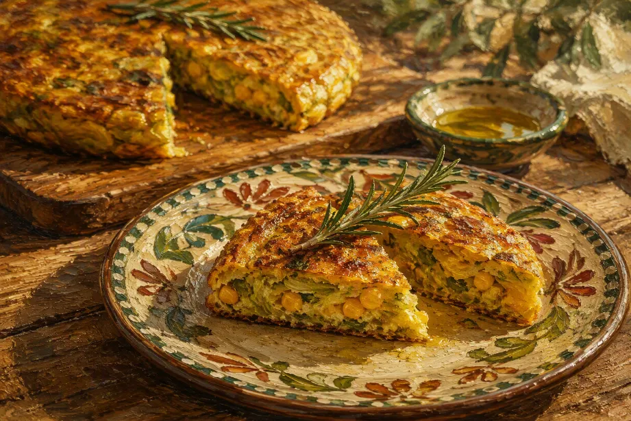 frittata mais en prei vegetarisch